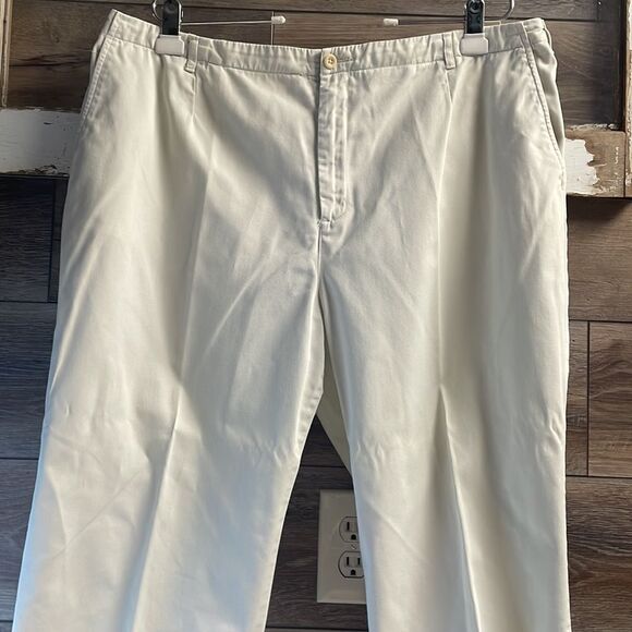 Lands’ End Zip Up Cotton Pants, Size 18W, White - Picture 2 of 7